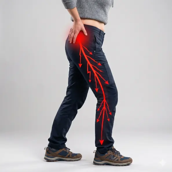Cover image showing the hip and sciatic pain region for piriformis exercises